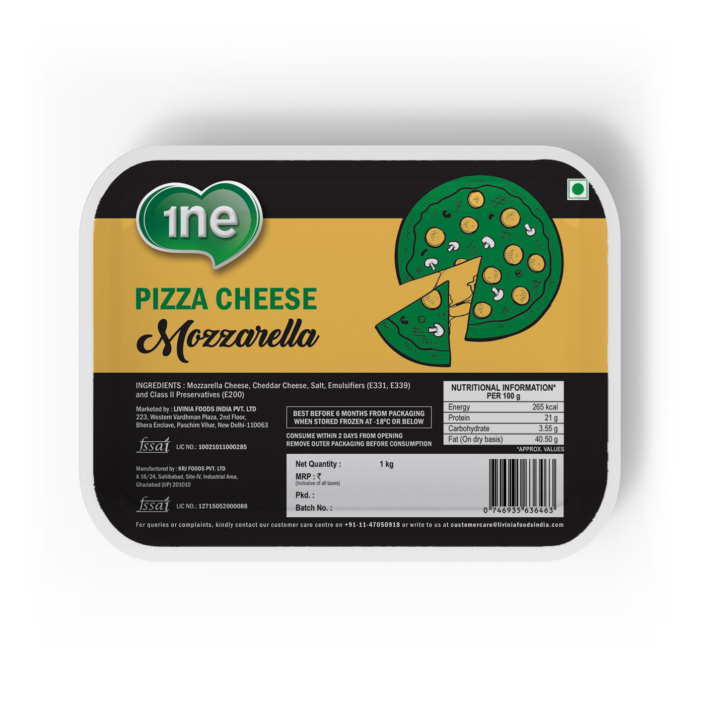 Pizza Cheese Mozzarella 1KG